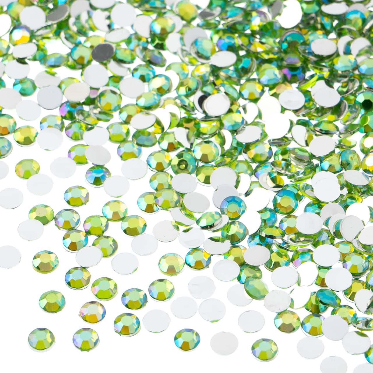 John Bead Acrylic Round Flat Back Rhinestones, 4mm